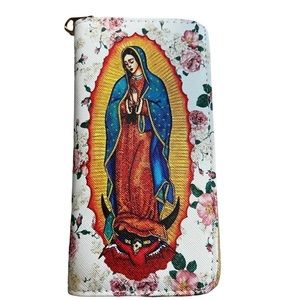 Virgen De Guadalupe Double Sided Zip Around Wallet, NWT